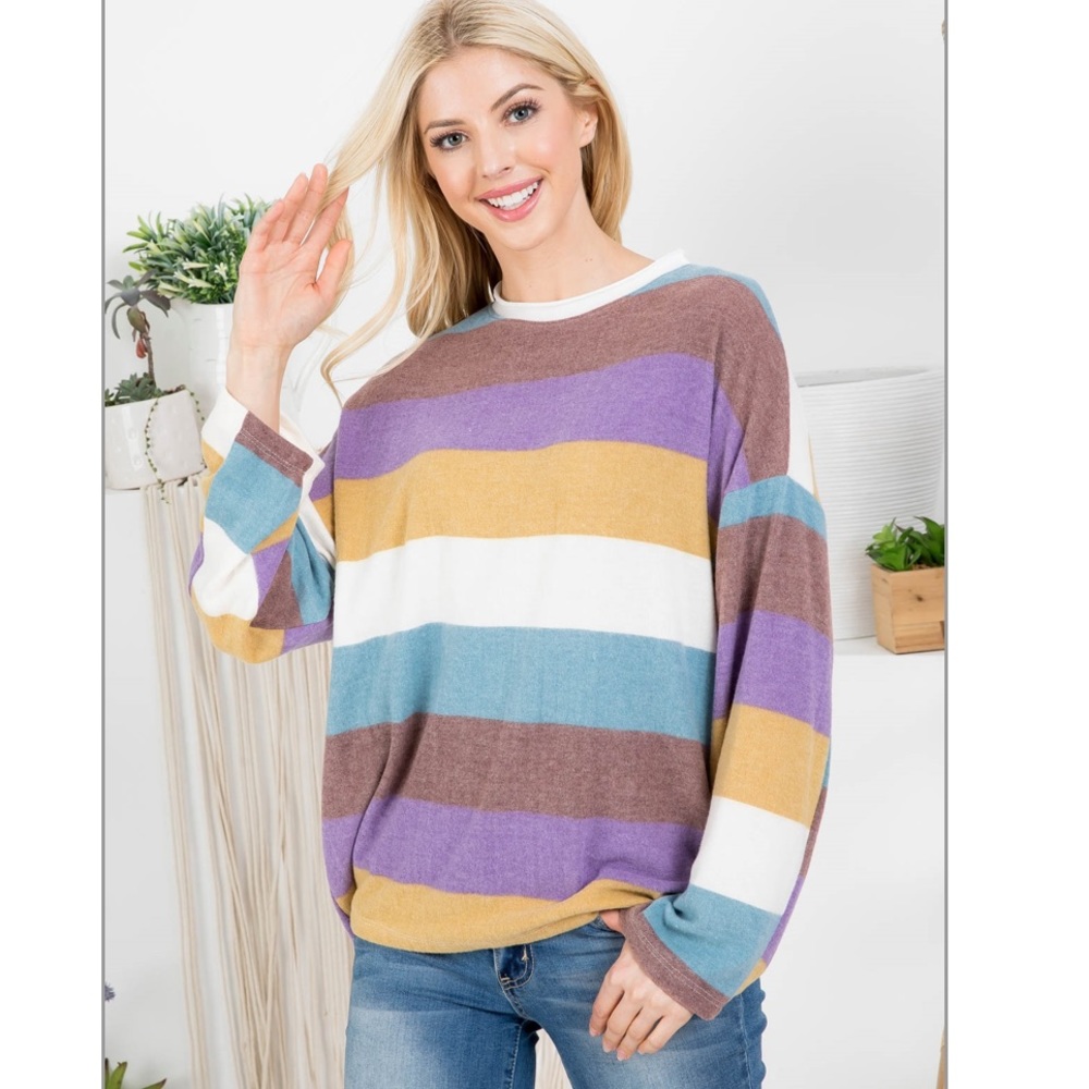 Multicolored Striped Top - Picture 4 of 5